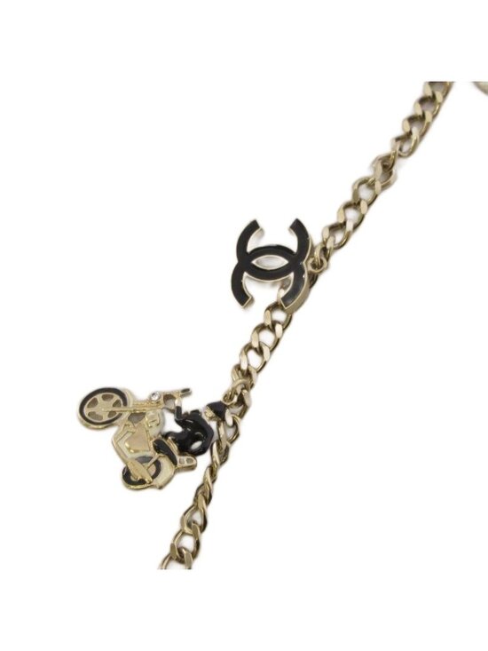 Chanel CC Logo Chain Belt Heart Bike Motif Gold Color KH main image 7